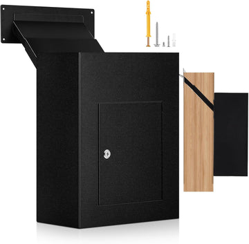Through the Wall Locking Mailbox 17" x 13" x 7" Large Wall Mount Mail Box Heavy Duty Parcel Letter Box House Locking