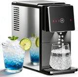 Countertop Nugget Ice Maker, Self-Cleaning Portable Ice Machine, 33 lb/24H, 1.8L Water Tank, 1.5 lb Ice Storage