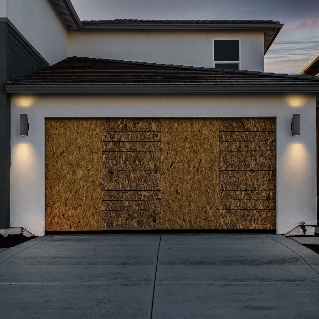 Modern Outdoor Porch Light Patio Light in 2 Lights with Aluminum Rectangular Tube and Tempered Glass Cover Waterproof