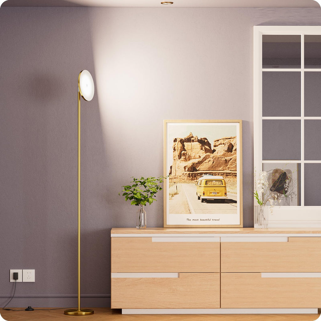 Dimmable Torchiere Floor Lamp with Remote, Gold