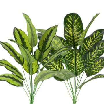 Artificial Plants Palm Fake Leaves 25inch Indoor Decor 2Pcs