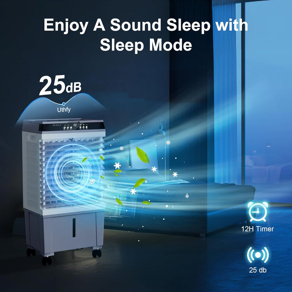 1800 CFM Evaporative Air Cooler, 3-IN-1 Swamp Cooler Air Conditioner with Copper Motor, 5.3 Gallon Water Tank