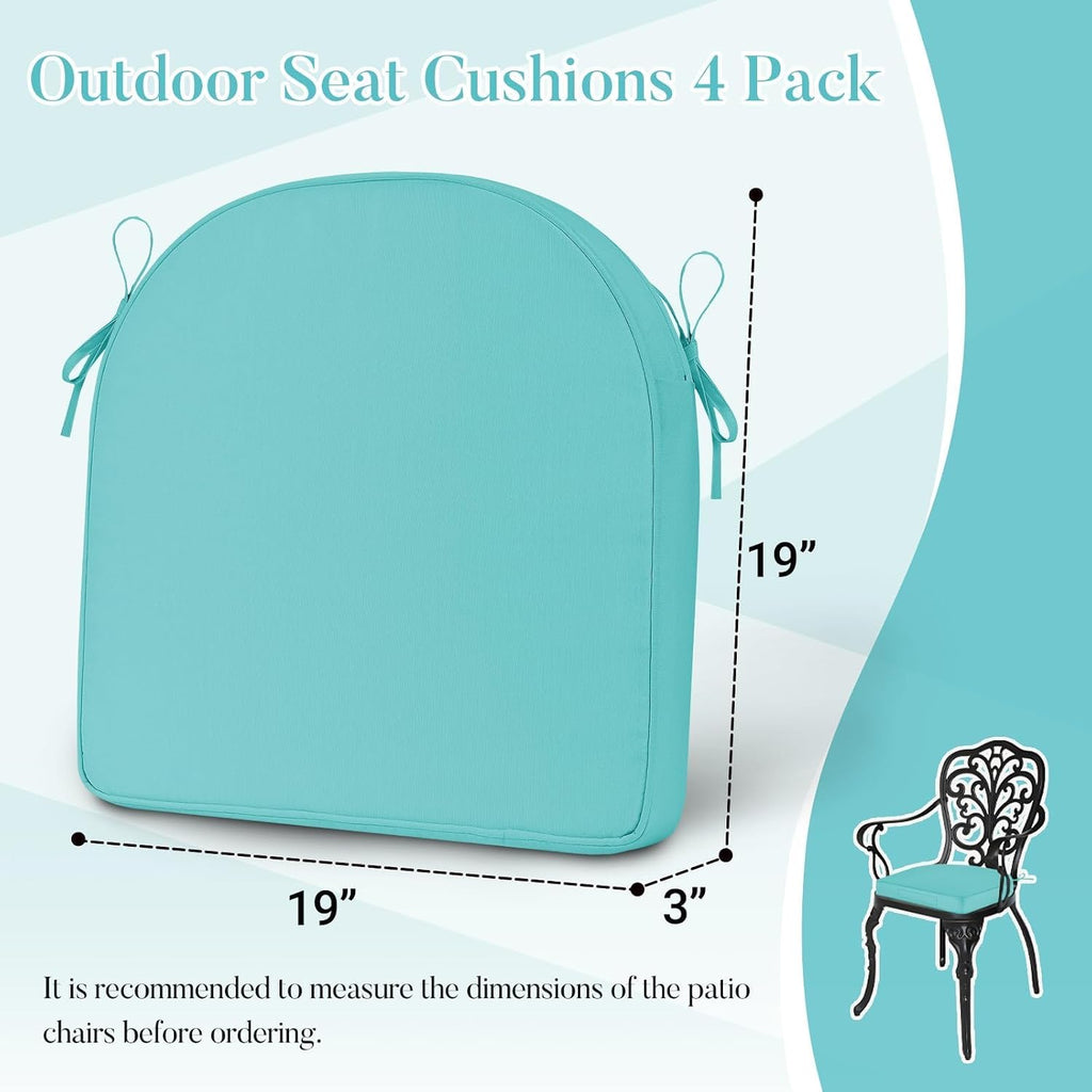 Outdoor Cushions Furniture: Waterproof & UV Resistant Outdoor Chair Cushions Set of 4-19 x 19 x 3 Inch Thick Patio