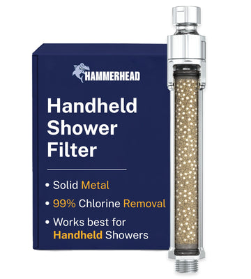 Metal Handheld Shower Head Filter Removes Chlorine & Chemicals