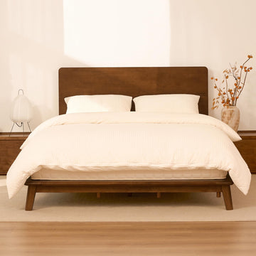 Hako G1 Queen Solid Wood Platform Bed with Tool-Free Assembly