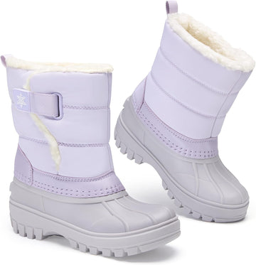 Kids Snow Boots with hook&loop Girls Boys Winter Warm Boots
