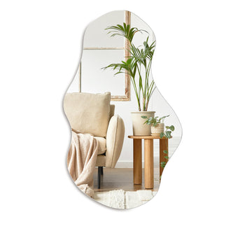 Irregular Wall Mirror Asymmetrical Mirror, 28''x17'' Decorative Modern Mirror Bedroom Living Room Entryway, Cloud