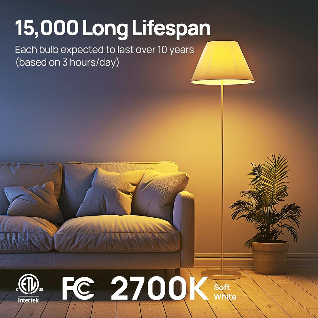 A19 LED Light Bulbs Dimmable, 100W Equivalent Light Bulbs, 16W, 2700K Soft White, 1600 Lumens LED Bulbs, E26 Standard