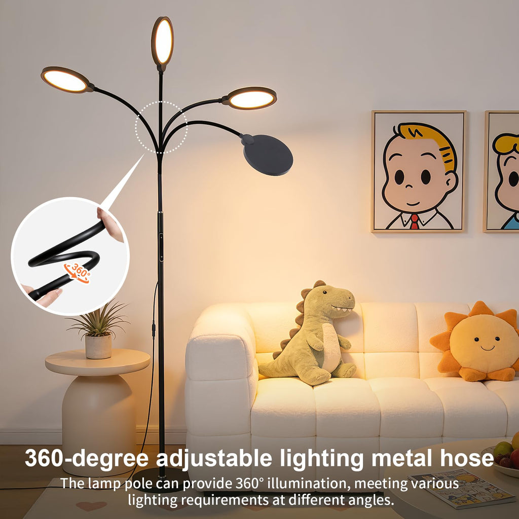 Bright LED Eye-Friendly Floor Lamp with Remote and Touch Dimmer