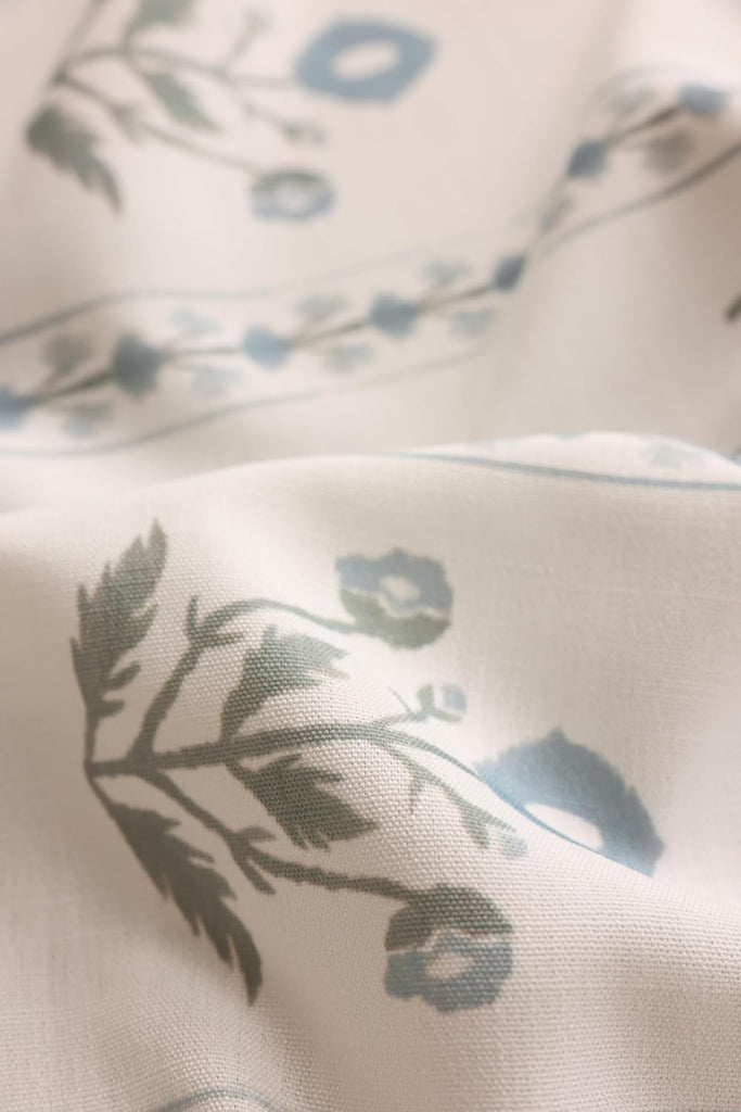 Linen Blend Pinch Pleated Curtains 96 Inches Long, Light Filtering Curtains 2 Panels Set, Modern Floral Printed