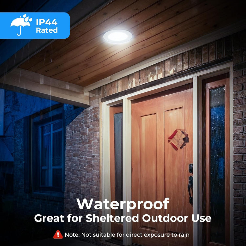 Flood Light Bulbs Outdoor 5000K Daylight, PAR38 LED Porch Light Bulb Waterproof, 100W Equivalent, Dimmable Exterior
