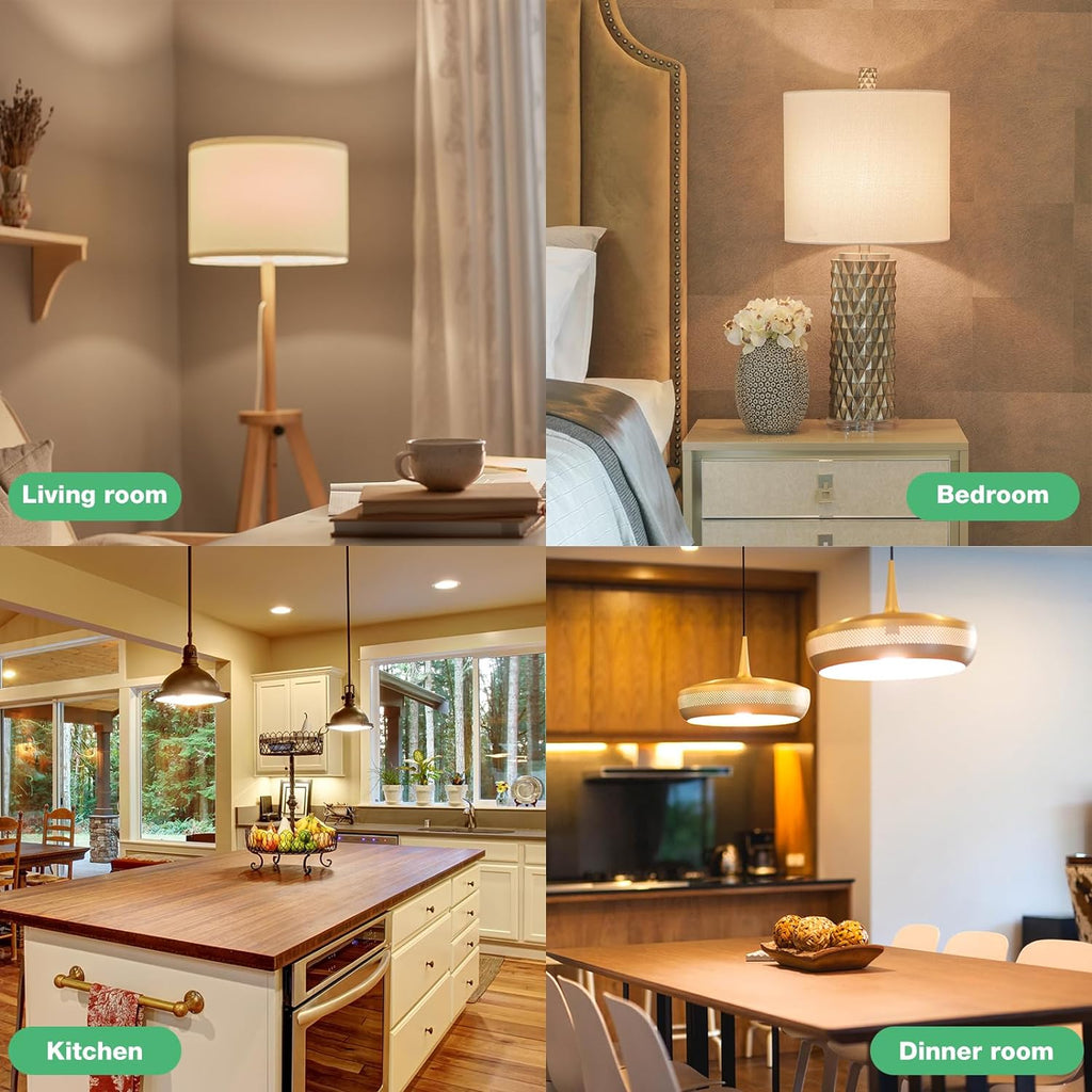 A19 LED Light Bulbs, 60 Watt Equivalent LED Bulbs, Soft White 2700K, 800 Lumens, E26 Standard Base, Non-Dimmable, 8W (12 Pack)