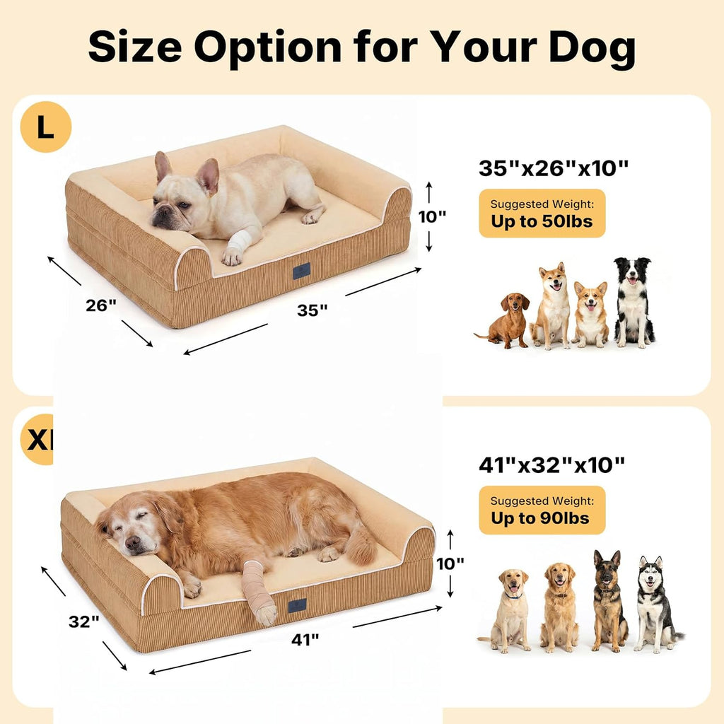 Orthopedic Dog Bed for Medium Size Dogs, 5" Extra Thick Memory Foam
