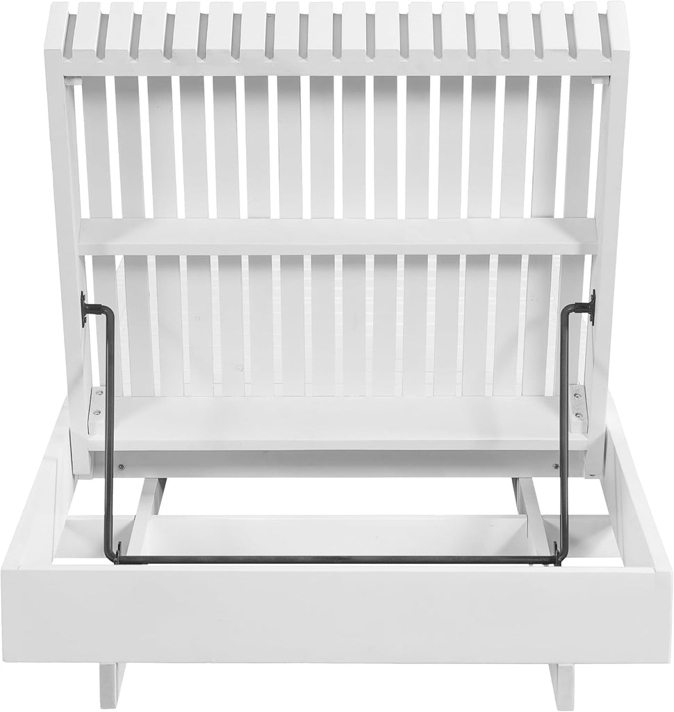 Acacia Wood Chaise Lounge Chair Outdoor with Cushion, Solid Wood Patio Chaise Lounge, Poolside Sun Lounger
