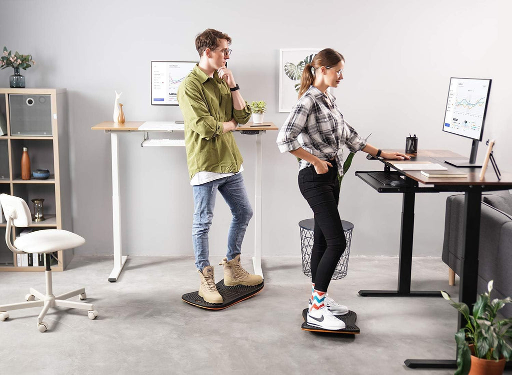 Standing Desk Mat Balance Board, Large, Obsidian Black | Anti Fatigue Mat Standing Desk, Wobble Board with Ergonomic