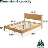 Allen Mid Century Wood Platform Bed Frame, Solid Wood Foundation, Wood Slat Support, No Box Spring Needed