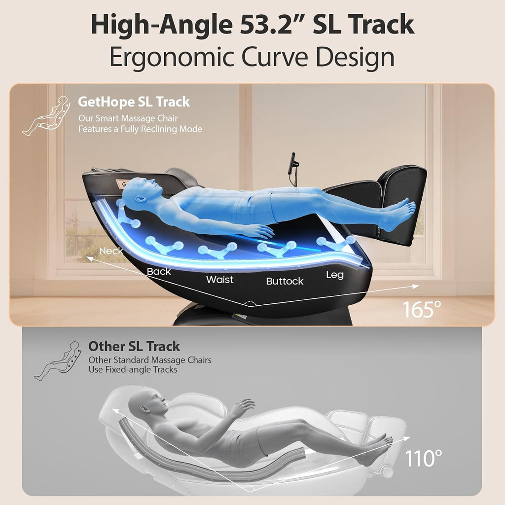 4D Massage Chairs Full Body-53.2" Ultra Long SL Track,32 Airbags | Zero Gravity,Full-Body Air Compression,Core
