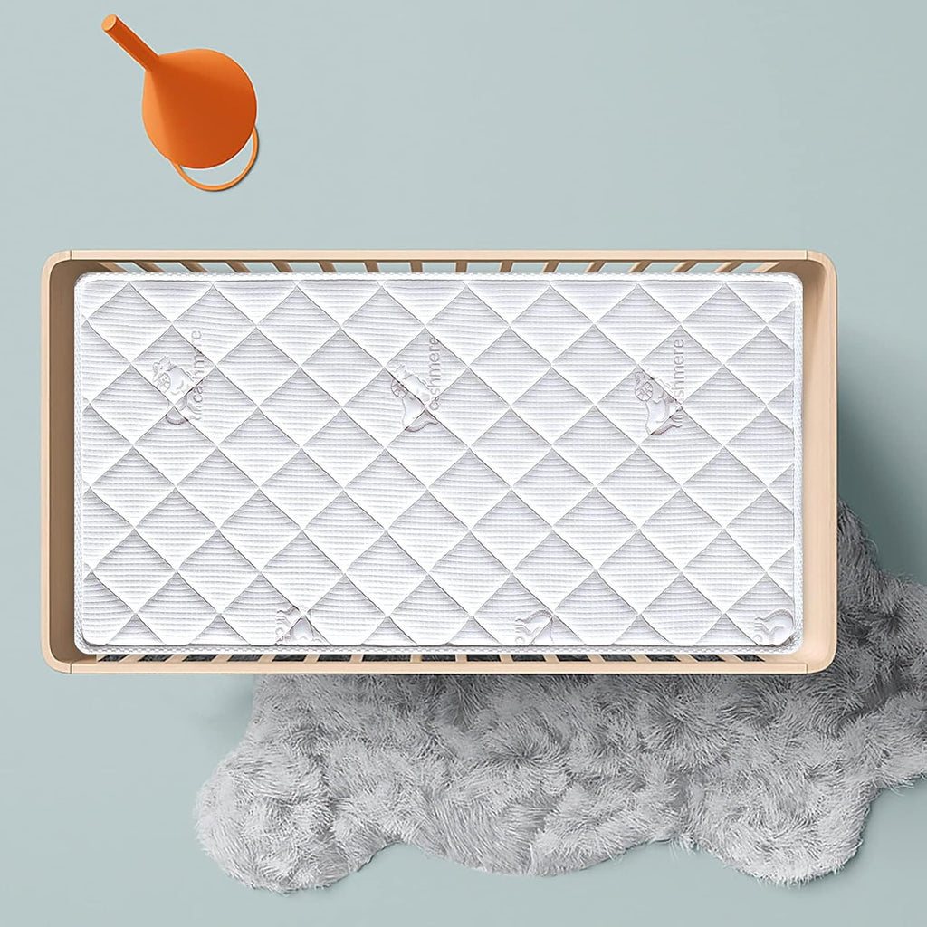 Premium Crib & Toddler Mattress,100% Knitted Fabric, Premium Fleece Surface-Hypoallergenic, 5" Thick Firm Soft Crib
