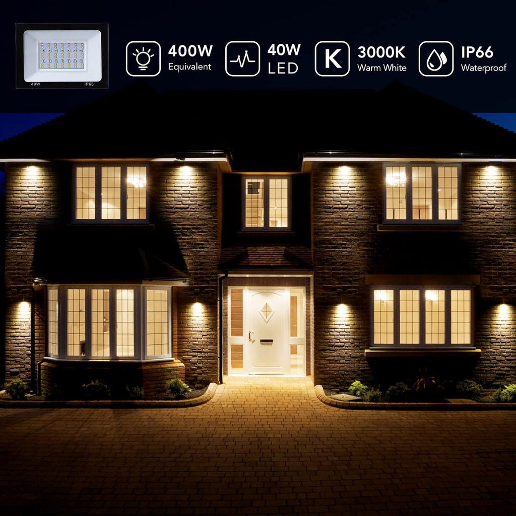 400W LED Flood Light Outdoor, Equivalent RGB Floodlight with Remote, 256 Colors Uplight with Custom Mode, 4000 Lumens