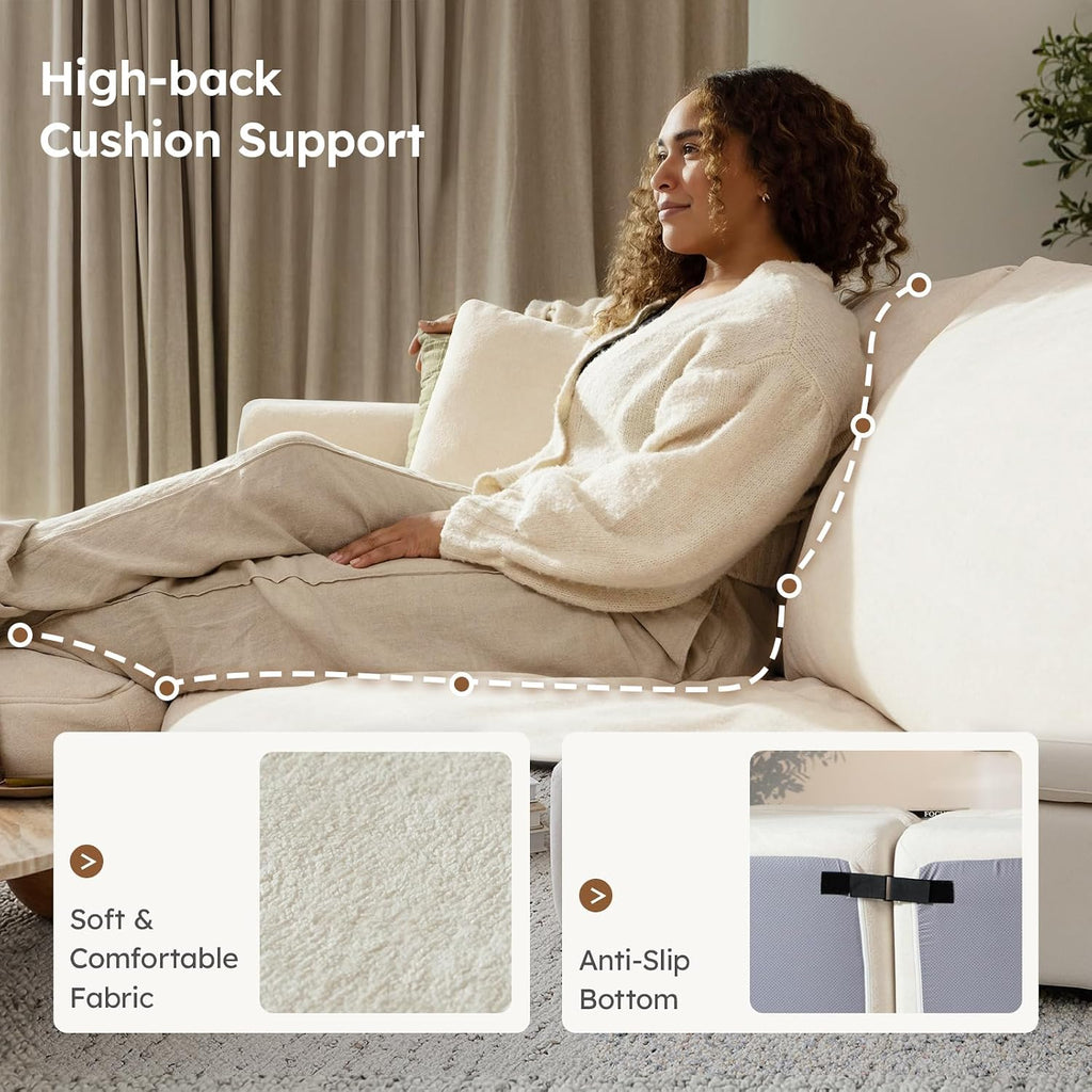 Oversized Modular Sectional Sofa, Boneless Cloud Couch with L-Shaped Chaise, Upholstered Deep Seat Comfy Couch , No