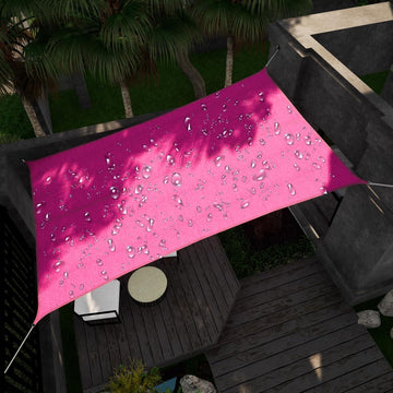 Waterproof Shade Sail 95% UV Rectangle 8'x10' Custom Rose Pink | Waterproof rectangular sail blocks 95% UV rays