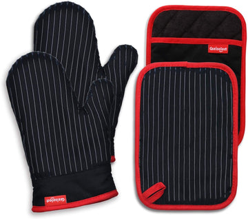 Oven Mitts and Pot Holders Set, Cooking Mitts, Heat Resistant Cooking Mitts and Pot Holders, Silicon Oven Gloves Set