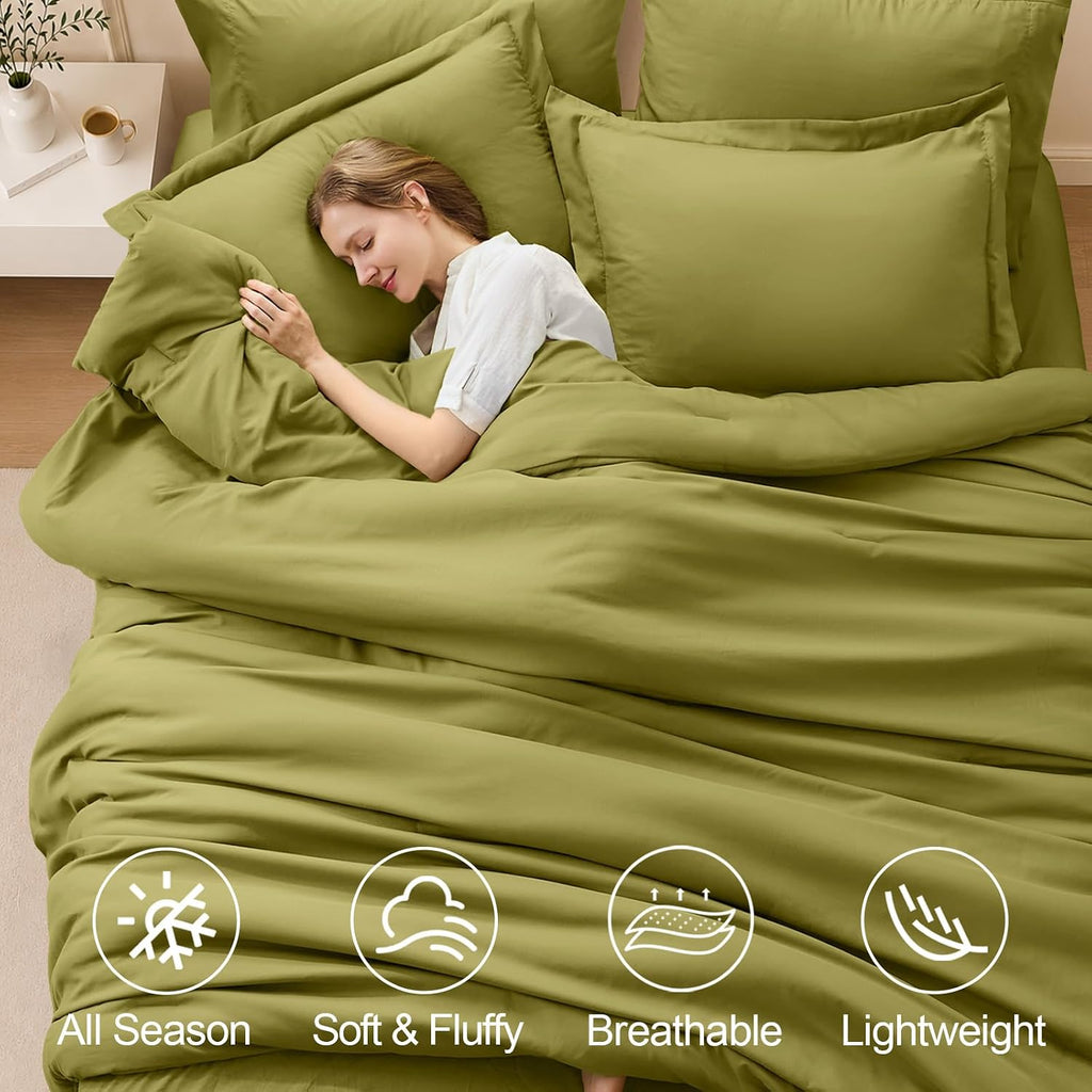 King Comforter Set 7 Pieces, Luxury Bed in a Bag Soft Bedding Sets - Set of 7