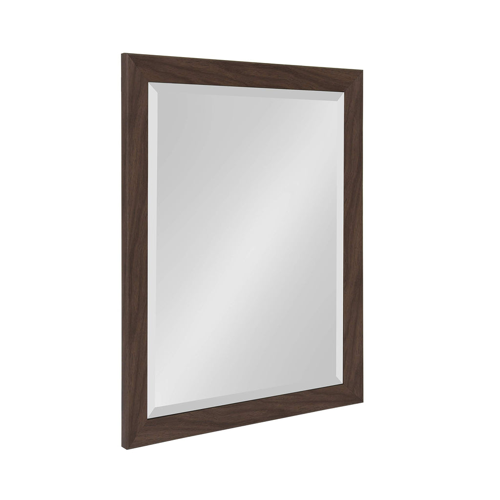 Beatrice Framed Decorative Rectangle Wall Mirror, 22 x 28, Walnut Brown, Farmhouse Rectangular Vanity Mirror for Use