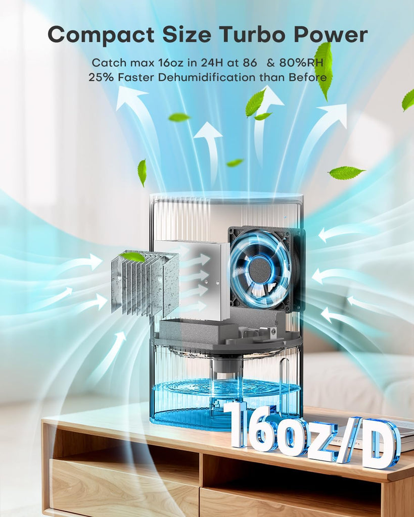 Dehumidifiers for Home, 35oz Dehumidifier for Bathroom with Auto Shut-off Auto Defrost