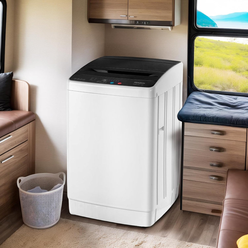 30LBS Fully Automatic Washer, 2 in 1 Portable Washing Machine, Top Load Washer and Spin Dryer Combo with Drain Pump, 8
