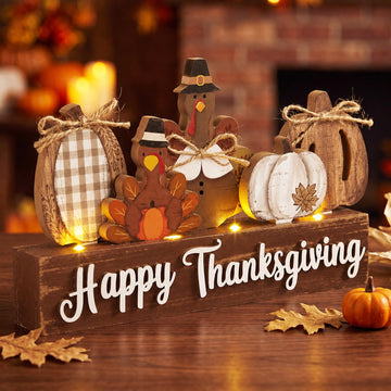 Thanksgiving Turkey Decor, Light up Farmhouse Fall Table Sign