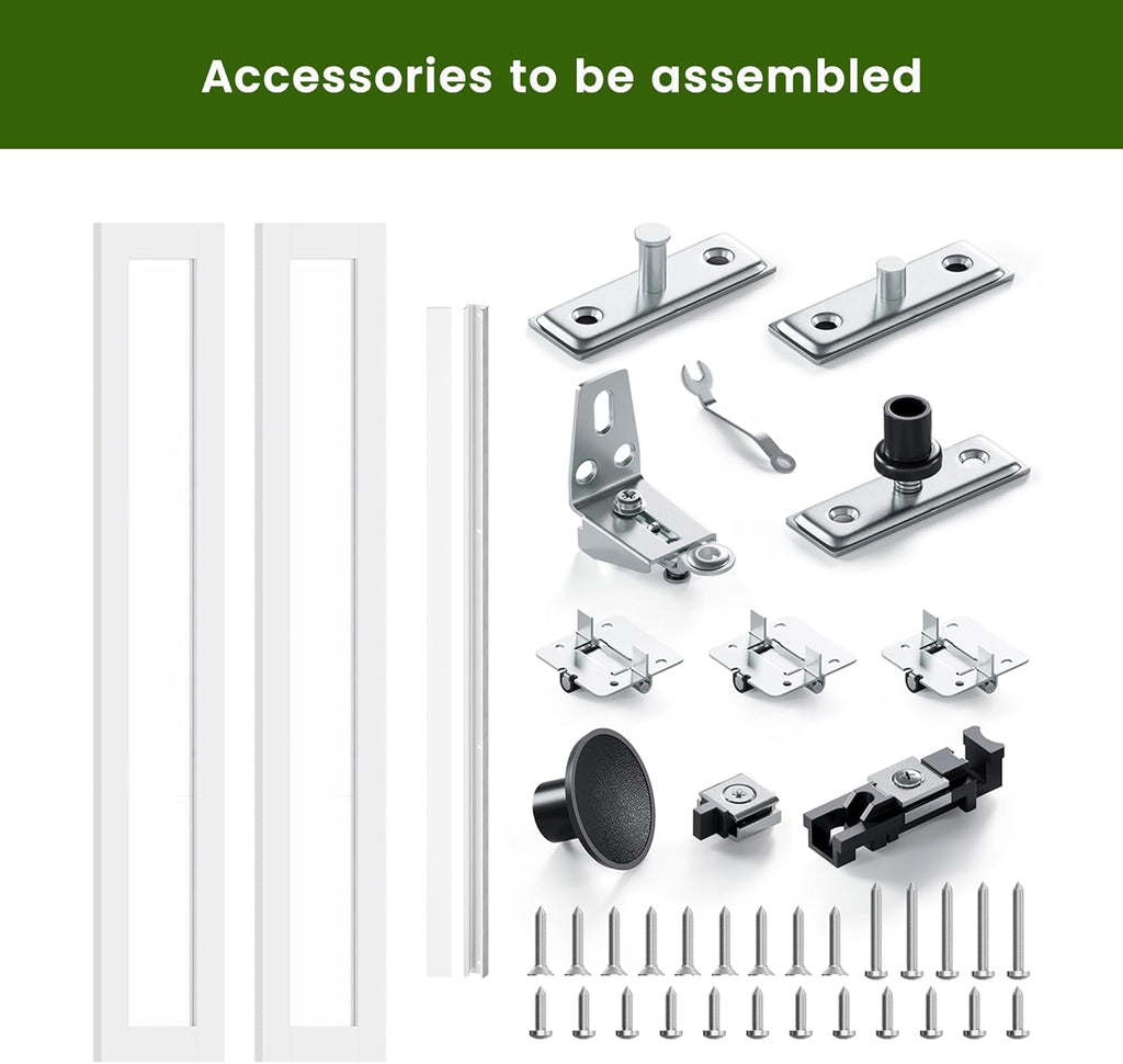 Bifold Doors, Mirror Closet Doors for 30'' x 80" with Sliding Hardware Kit Set, Interior Bi Fold Doo