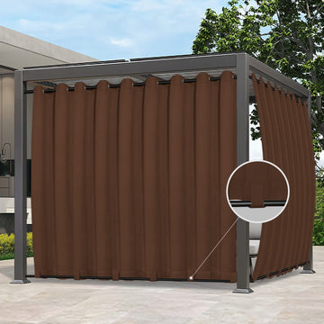 Outdoor Curtains 1 Panel, 150x84 inch, Brown