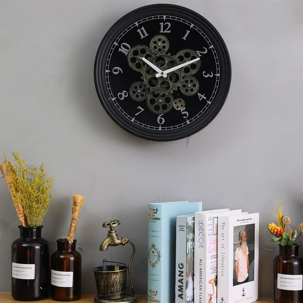 15 Inch Industrial Steampunk Moving Gear Wall Clock