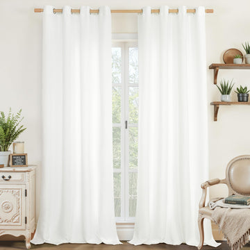 White Linen Curtains 84 inches Long, W52 x L84
