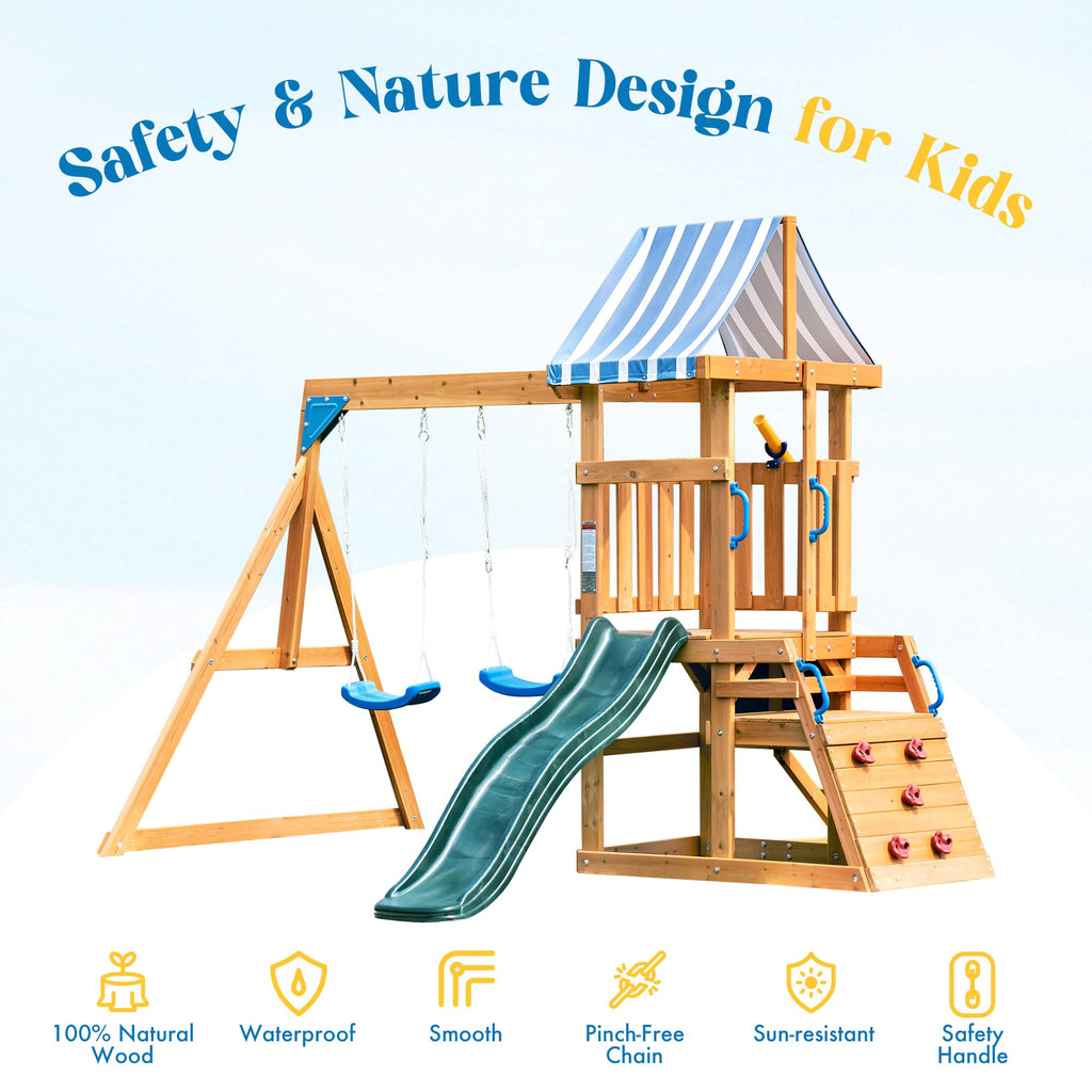 Swing Sets for Backyard, Wooden Swing Set