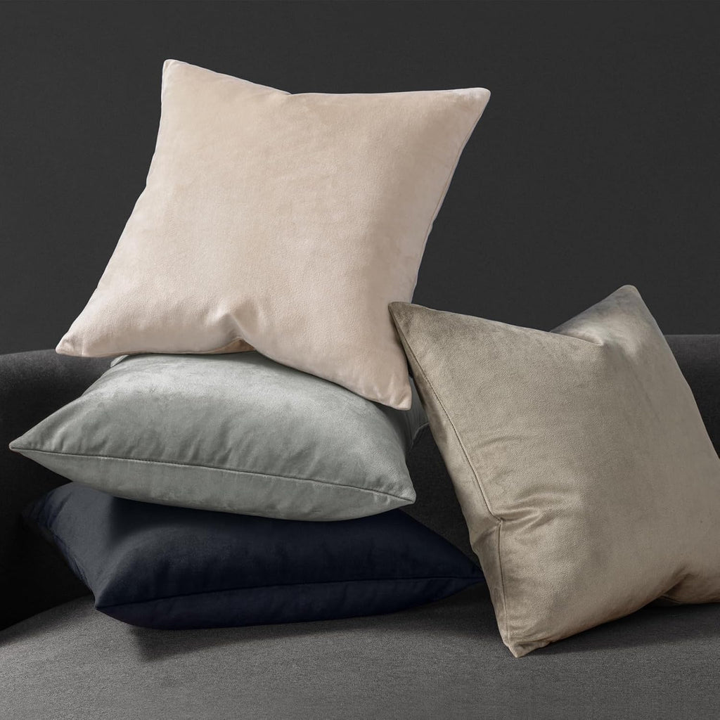 Pack of 2 Velvet Decorative Throw Decorative Pillow Cover Soft Solid Square Cushion Case