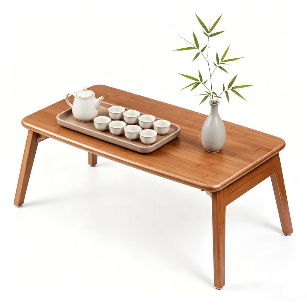 Folding Coffee Table, Japanese Bamboo Low Table