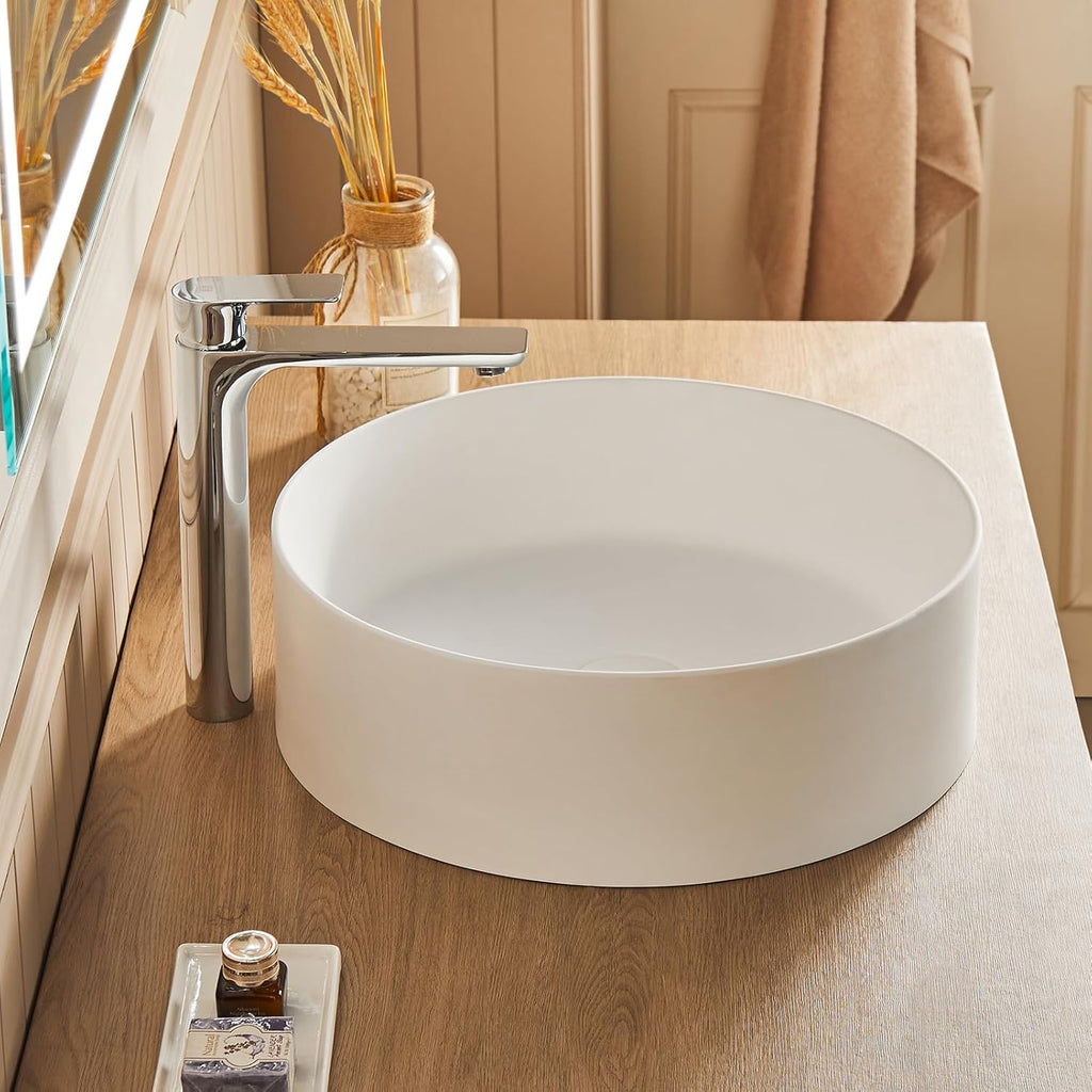 17.7 Inch Round Bathroom Vessel Sink