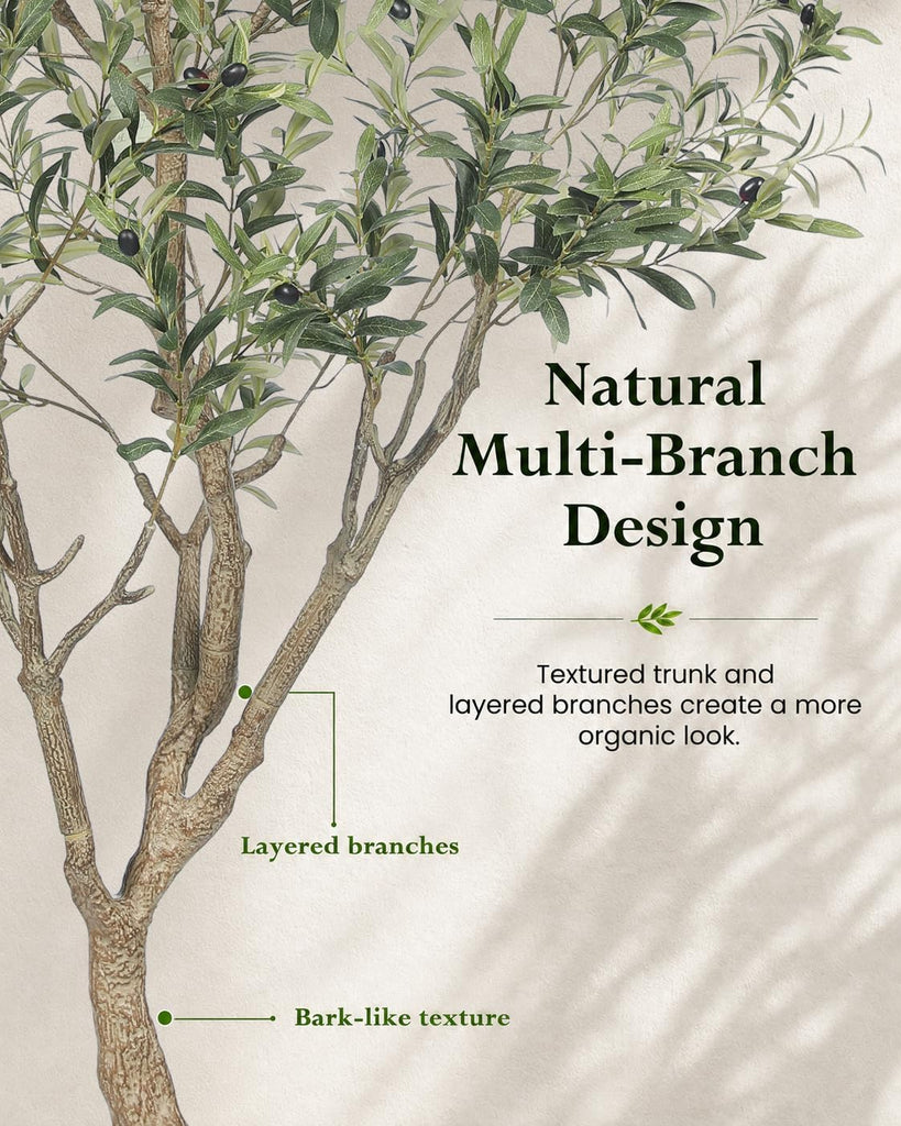8FT Olive Trees Artificial Indoor - Thick Trunk & Lifelike Fruits