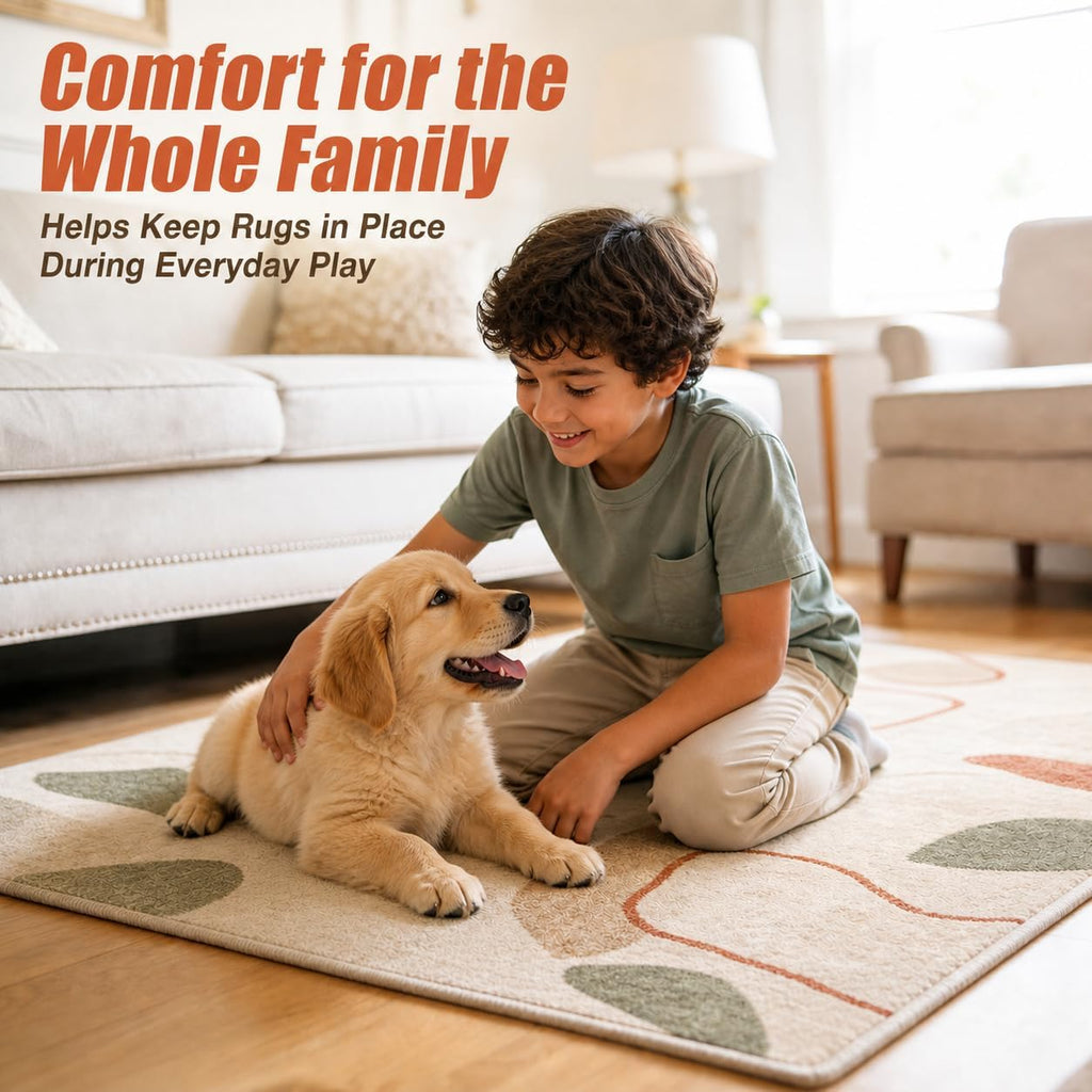 Non Slip Rug Pad 8x10 Ft, 1/4" Thick Rug Mats, Carpet Padding Under Rugs