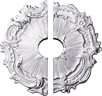 16 3/4"OD x 3 1/2"ID x 1 3/8"P Plymouth Ceiling Medallion, Fits Canopies up to 3-1/2", 2 Piece