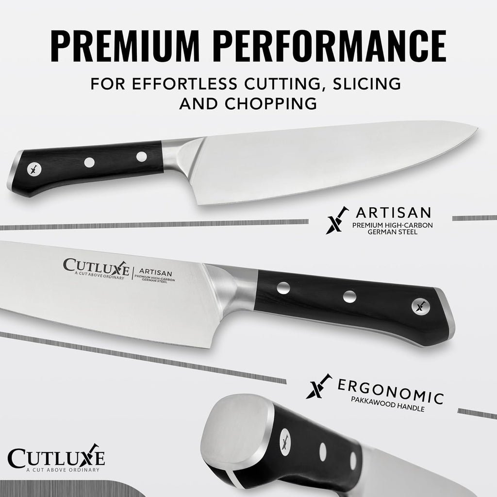Kitchen Knives, 5-Piece Chef Knife Set - Razor Sharp German Steel | Full Tang Ergonomic Handles, Professional Blades
