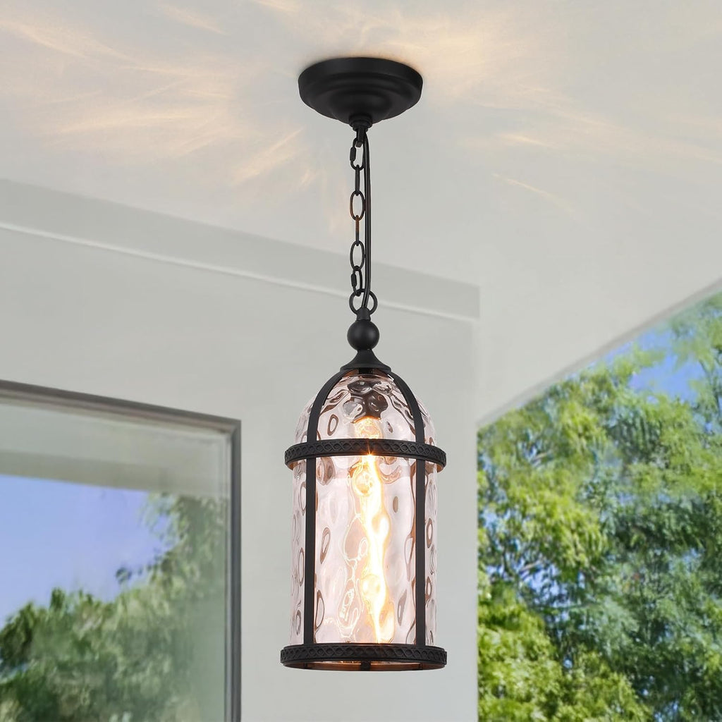 18 Inch Outdoor Pendant Light, Industrial Style Outdoor Hanging Lights, Vintage Exterior Hanging Lantern