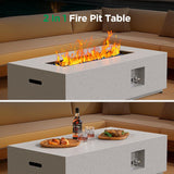 43Inch Propane Fire Pit, 50000 BTU Outdoor Gas Fire Pit Table with CSA Certification, Glass Rocks, Rectangular Heater for Patio, Backyard, Deck - Image 6