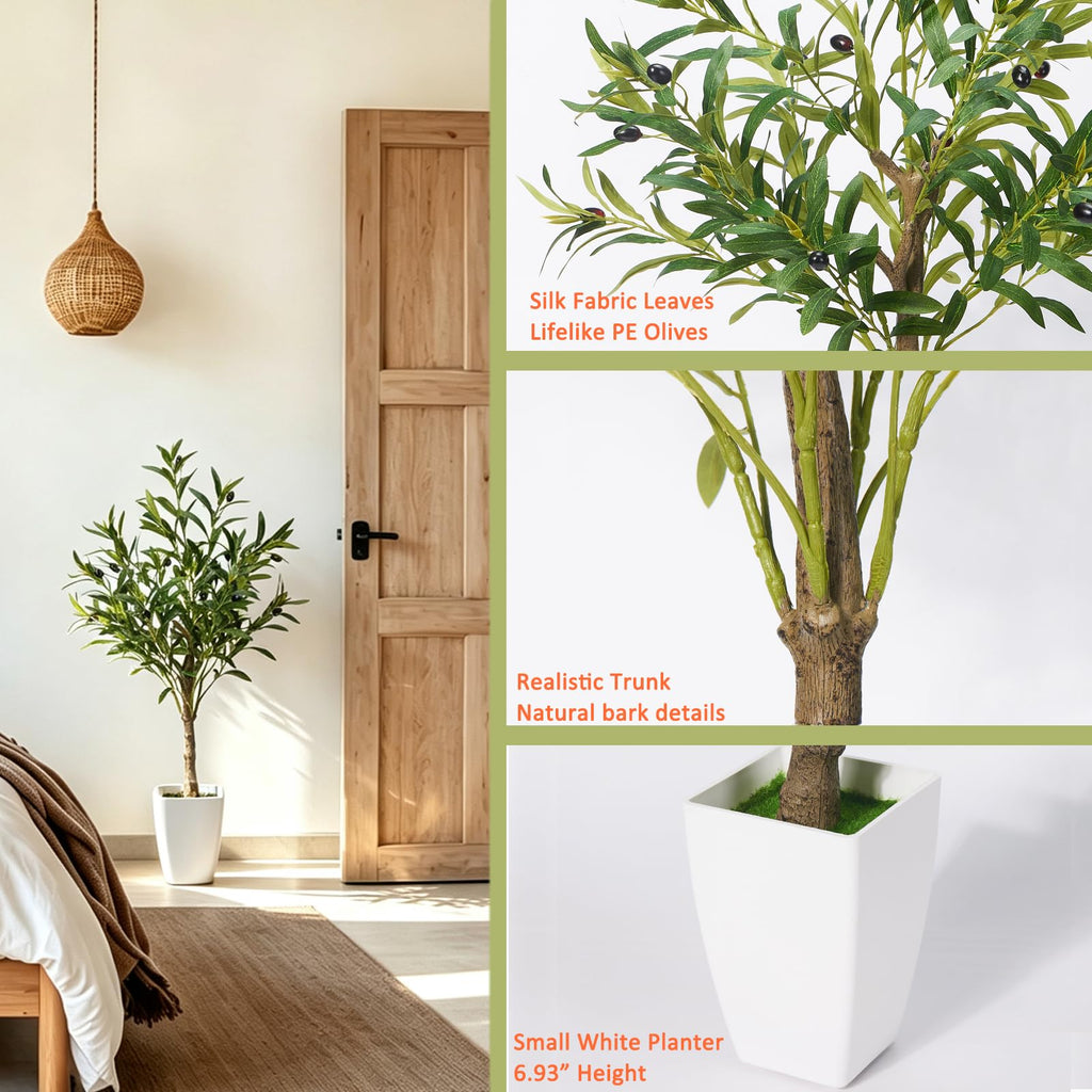 Small Olive Tree, 3ft Faux Olive Trees with Planter