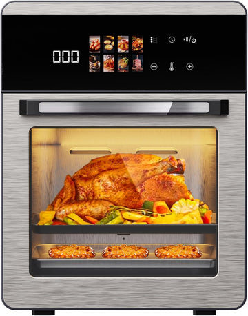 18QT Large Air Fryer Oven with Touch Screen Display, 10-in-1 Air Fry, Roast, Bake, Broil, Dry, Froze