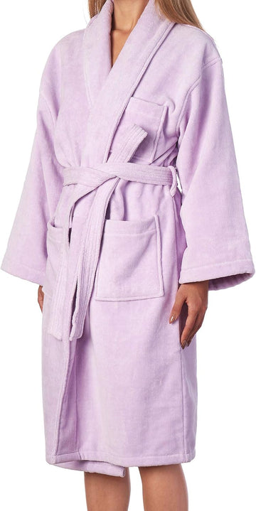 Blair Womens Cotton Terry Cloth Bathrobe Shawl Collar Velour Spa Robe
