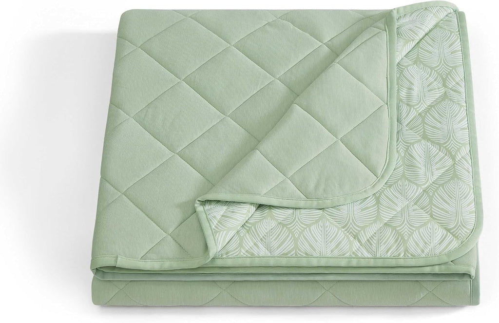 Queen Size Cooling Blanket, Soft Bamboo Blend Bedding with Quilted Design, Lightweight Bed Blanket for All Seasons