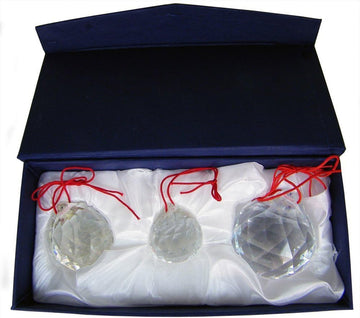 30mm, 40mm, 50mm Clear Suncatcher Crystal Ball Prisms Feng Shui Total 3Pcs with Gift Box